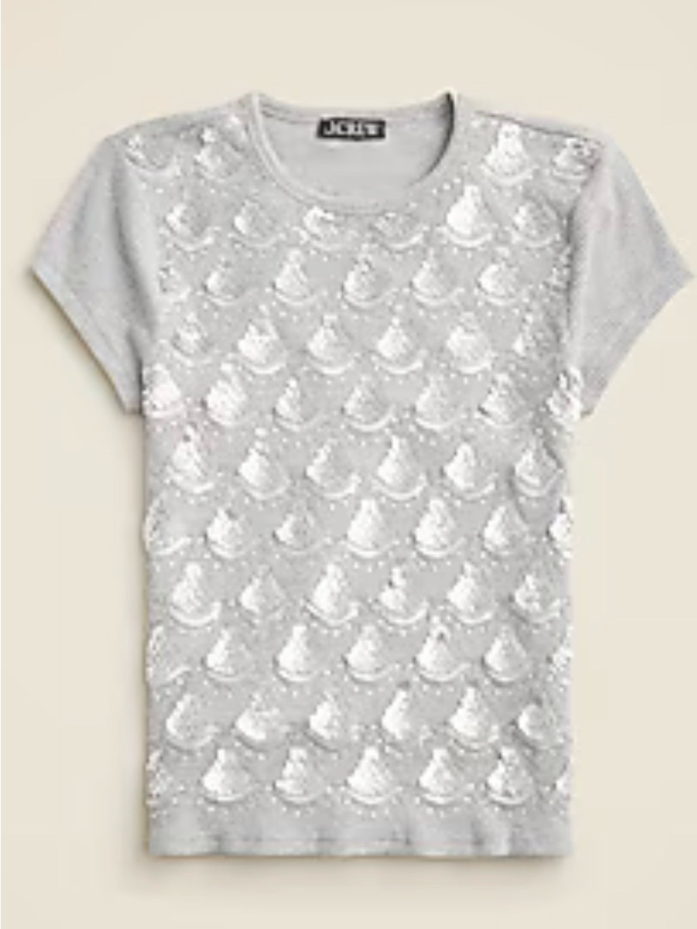 J. Crew Silver Sequin Short Sleeve Tee New with tags size small